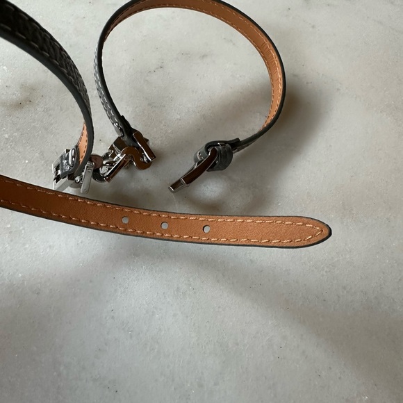 Grey leather Wrap Lock Bracelet | leather wrap charm bracelet - Picture 7 of 9